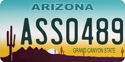 AZ license plate ASS0489