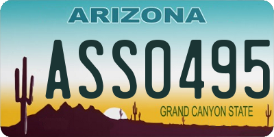 AZ license plate ASS0495