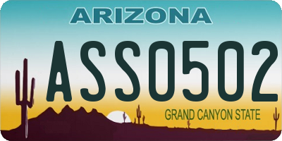AZ license plate ASS0502