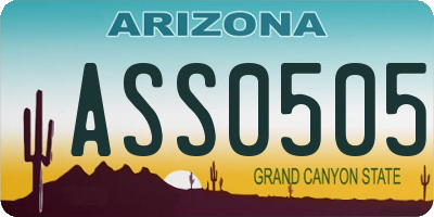 AZ license plate ASS0505