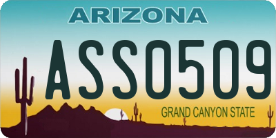 AZ license plate ASS0509
