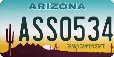 AZ license plate ASS0534