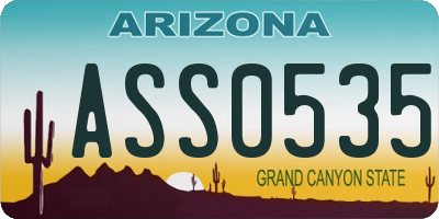 AZ license plate ASS0535