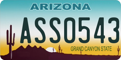 AZ license plate ASS0543