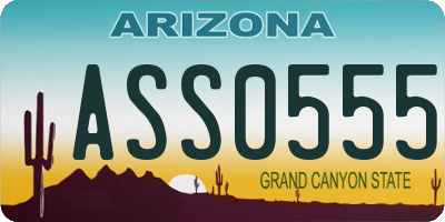 AZ license plate ASS0555