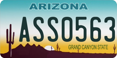 AZ license plate ASS0563