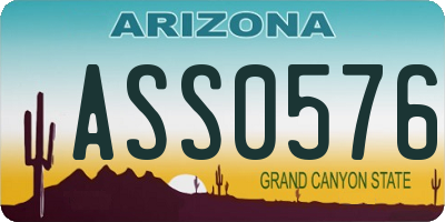 AZ license plate ASS0576