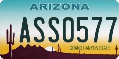 AZ license plate ASS0577