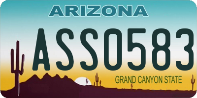 AZ license plate ASS0583