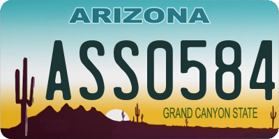 AZ license plate ASS0584
