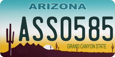 AZ license plate ASS0585