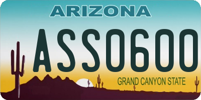 AZ license plate ASS0600