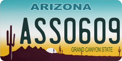 AZ license plate ASS0609