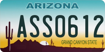 AZ license plate ASS0612