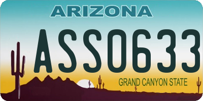 AZ license plate ASS0633
