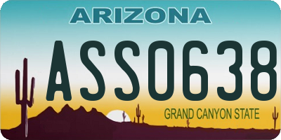 AZ license plate ASS0638