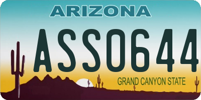 AZ license plate ASS0644