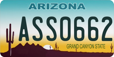 AZ license plate ASS0662