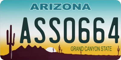 AZ license plate ASS0664