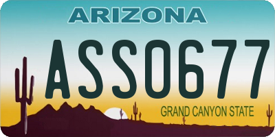 AZ license plate ASS0677