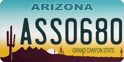 AZ license plate ASS0680