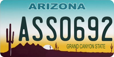 AZ license plate ASS0692