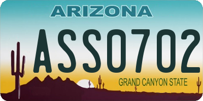 AZ license plate ASS0702