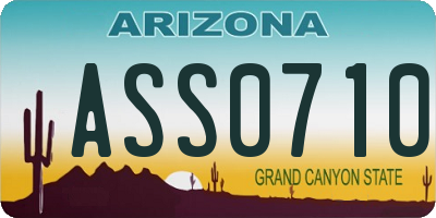 AZ license plate ASS0710
