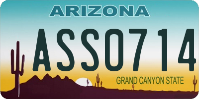 AZ license plate ASS0714