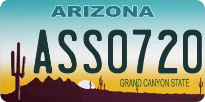 AZ license plate ASS0720