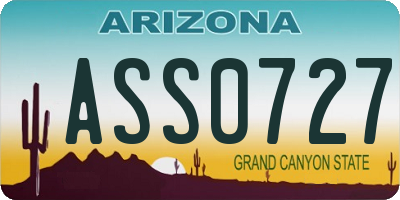 AZ license plate ASS0727