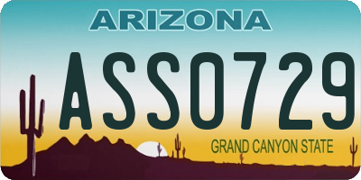 AZ license plate ASS0729