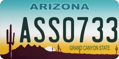 AZ license plate ASS0733