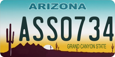 AZ license plate ASS0734