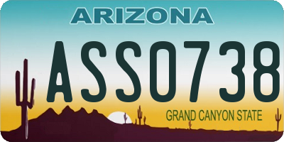 AZ license plate ASS0738
