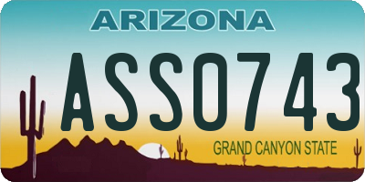 AZ license plate ASS0743