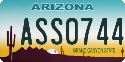 AZ license plate ASS0744