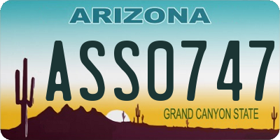 AZ license plate ASS0747