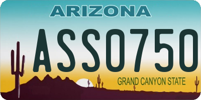 AZ license plate ASS0750