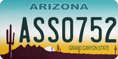 AZ license plate ASS0752
