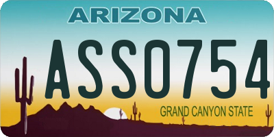 AZ license plate ASS0754