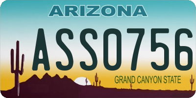 AZ license plate ASS0756
