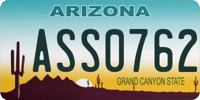 AZ license plate ASS0762