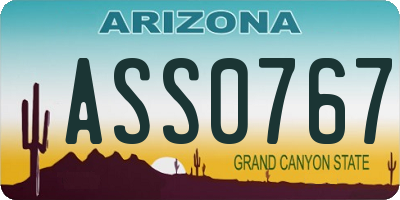 AZ license plate ASS0767
