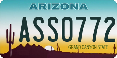 AZ license plate ASS0772