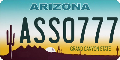 AZ license plate ASS0777