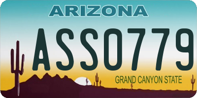 AZ license plate ASS0779