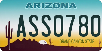 AZ license plate ASS0780