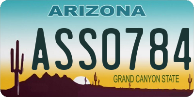 AZ license plate ASS0784