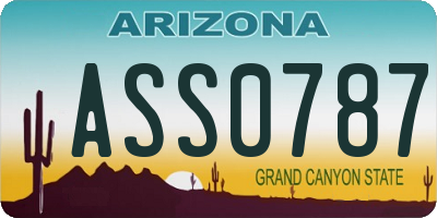 AZ license plate ASS0787